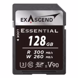 Exascend ESSENTIAL, 128 Go, SDXC, Classe 10, UHS-II, 300 Mo/s, 260 Mo/s