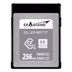 Exascend ELEMENT, 256 Go, CFexpress Type B, 1800 Mo/s, 1200 Mo/s, Noir, Gris