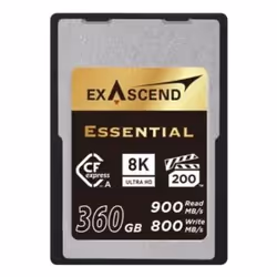 Exascend ESSENTIAL, 360 Go, CFexpress Type A, 900 Mo/s, 800 Mo/s, Résistant à un aimant, Résistant à la poussière, Résistant  ...