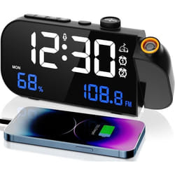 Radio-réveil - GENERIC - VOSFEEL - Projection 180° - Radio FM - Chargement USB