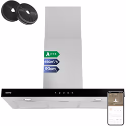 Description générale La hotte murale intelligente CIARRA de 90 cm (Modèle: CBCS9102) combine puissance et efficacité avec un  ...
