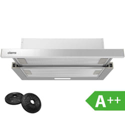 Hotte Tiroir 60cm 370 m3/h a++ Téléscopique Recyclage Evacuation Inox CD6906DS - Ciarra