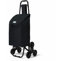 Chariot de courses pliable monte escalier style oxford noir