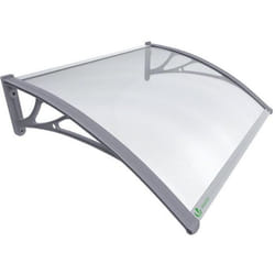 VOUNOT® Marquise auvent de porte dentrée - 120 x 80 cm - Polycarbonate transparent - Anti-UV