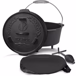 Description générale Notre cocotte en fonte de haute qualité est robuste, durable et parfaite pour une utilisation à l’intéri ...