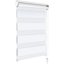 Store enrouleur jour/nuit zébré - 90 x 150 cm - Blanc - Sans perçage ou avec