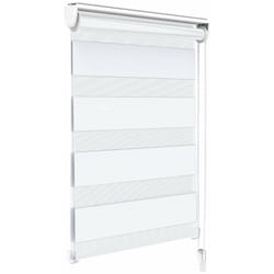Store enrouleur jour/nuit zébré - 100 x 150 cm - Blanc - Sans perçage ou avec
