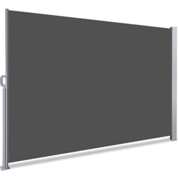 Paravent extérieur rétractable 160x300cm avec housse de protection - Gris - Store latéral vertical brise-vue - Vounot