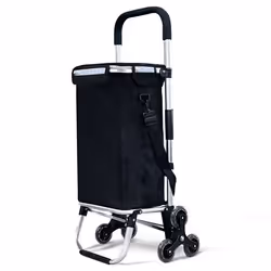 VOUNOT® Chariot de courses 3 en 1 pliable aluminium - sac imperméable avec compartiment isotherme - 6 roues monte escalier -  ...