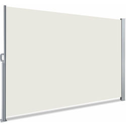 Vounot - Paravent extérieur rétractable 140x300cm avec housse de protection - Beige - Store latéral vertical brise-vue
