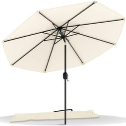 VOUNOT® Parasol inclinable Ø 27 x H 24 m Beige - Toile anti-UV et imperméable - Housse de protection