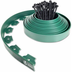 Vounot - Bordure de jardin flexible plastique 10m avec 30 piquets vert - hauteur 5cm - epaisseur 4mm