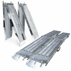 Vounot - 2 x Rampe de chargement pliable 160cm en acier galvanisé - 400kg max - Rampe d'accès antidérapante avec poignée
