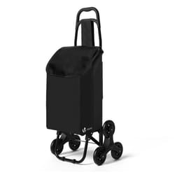 VOUNOT® Chariot de courses 2 en 1 pliable - caddie et diable - 6 roues monte escalier - noir