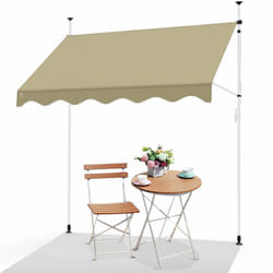 Auvent rétractable manuel sans perçage 250cm beige - Store banne hauteur et inclinaison réglable