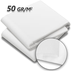 Vounot - Voile d'hivernage en Polypropylème 50g/m² 1.5x10m avec piquets blanc