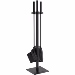 VOUNOT® Serviteur de cheminée ensemble 4 pieces en metal noir