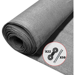 Brise vue occultant en hdpe 150g/m² 1.8x10m avec attaches de fixation gris