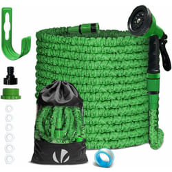 Vounot - Tuyau d'arrosage extensible 30m vert - 10 modes de pulvérisation - raccord et sac de rangement inclus - flexible, anti-fuite
