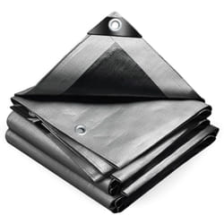 Bâche de Protection en Polyéthylène 240g/m² - 1,5x6m gris noir - imperméable, anti-UV - Vounot