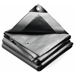 Bâche de Protection en Polyéthylène 240g/m² - 4x8m gris noir - imperméable, anti-UV - Vounot