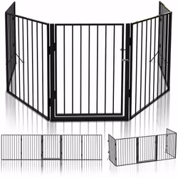 POURQUOI CHOISIR NOTRE PRODUIT ? Les 5 panneaux de notre barrière peut plié avec un angle de 180 degré. Vous pouvez librement ...