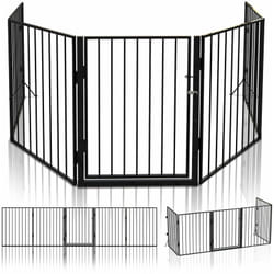 VOUNOT® Barrière de sécurité GRANDE VERSION - 3M 5 panneaux - Noir