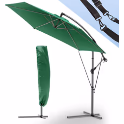 Livré avec une housse de protection et une sangle de fixation, ce parasol déporté allie praticité et durabilité pour vos mome ...