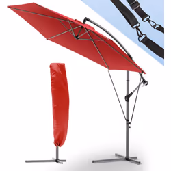 Livré avec une housse de protection et une sangle de fixation, ce parasol déporté allie praticité et durabilité pour vos mome ...