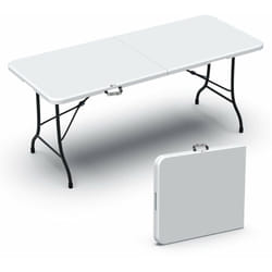 Table de camping pique nique pliable 180cm hdpe blanc