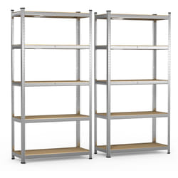 Lot de 2 étagères métalliques charge lourde 875kg - 5 tablettes réglables - rayonnage robuste 180x90x40cm - Vounot