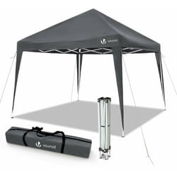 Tonnelle de jardin 3x3m pliable avec sac de transport gris - Vounot
