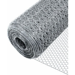 Grillage acier galvanisé 1x50m - Maille hexagonal 25mm - Filet de clôture pour poulailler