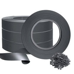 VOUNOT® Kit de lamelles occultantes PVC brise vue 300m x 4.7cm avec 600 clips Gris