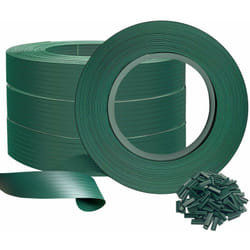 Kit de lamelles occultantes pvc brise vue 300m x 4.7cm avec 600 clips Vert