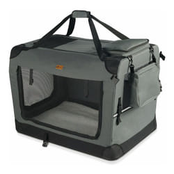Sac transport pliable chien chat caisse cage portable 50x35x36cm gris