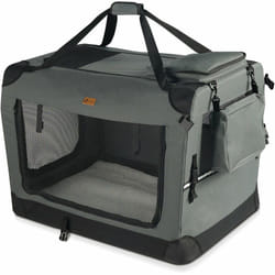 Sac transport pliable chien chat caisse cage portable 70x52x52cm gris