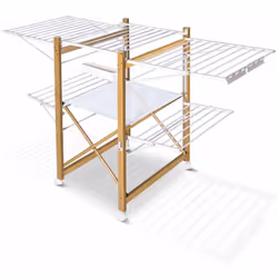 DESCRIPTION Notre étendoir extensible offre une stabilité exceptionnelle avec ses 61 cm de largeur entre les roues, supportan ...