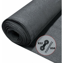 Brise vue occultant en HDPE 90g/m² 1.8x10m avec attaches de fixation anthracite