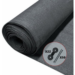 Brise vue occultant en hdpe 150g/m² 1x10m avec attaches de fixation anthracite