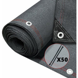 Brise vue occultant en HDPE 230g/m² 1x10m avec attaches de fixation anthracite