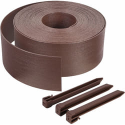 Vounot - Bordure de jardin haute flexible en pe 20m avec 12 piquets marron - hauteur 13cm - epaisseur 3mm