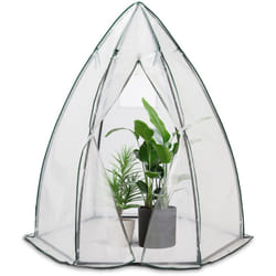 Serre d'hivernage dôme 160x160x180cm blanc - bâche pe imperméable et anti-UV - pour balcon terrasse jardin - Vounot