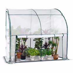 Serre de Jardin Murale Adossée Avec des dimensions de 200x100x180 cm, cette serre spacieuse est conçue pour être adossée à un ...