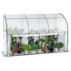 Vounot - Serre d'hivernage murale adossée 300x100x180cm blanc - bâche pe imperméable et anti-UV - pour balcon terrasse jardin