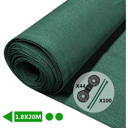 Brise vue occultant en HDPE 150g/m² 1.8x20m avec attaches de fixation vert