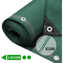 Brise vue occultant en hdpe 230g/m² 1.8x20m avec attaches de fixation vert