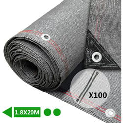 Vounot - Brise vue occultant en hdpe 230g/m² 1.8x20m avec attaches de fixation gris