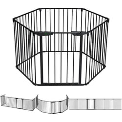 Barrière de sécurité cheminée pliable noir - 3,75M 6 panneaux - Pré-assemblée