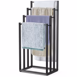 Découvrez notre porte-serviettes en métal robuste, qui s'installe sans perçage et transforme votre salle de bains en un espac ...